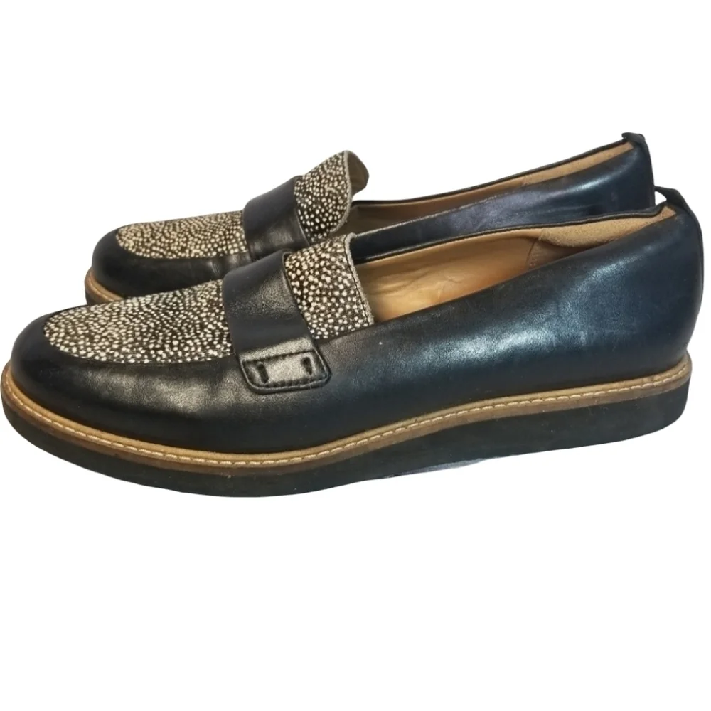 Clarks Glick Avalee black spotted loafers